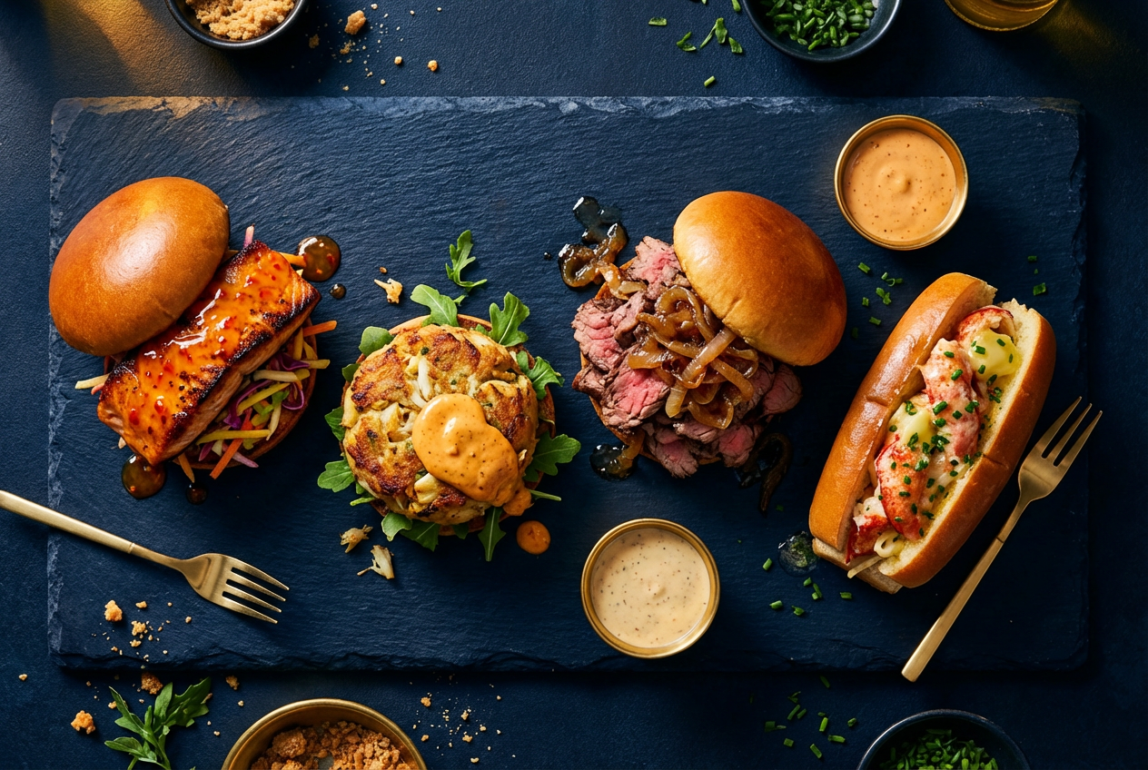 Gourmet sliders spread
